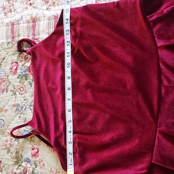 Crushed Red Velvet Jumpsuit, NWT - Picture 4 of 11